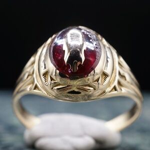 c.1930 Men’s Art Deco Signet Ring 10k Solid Gold HEAVY L.G. Balfour